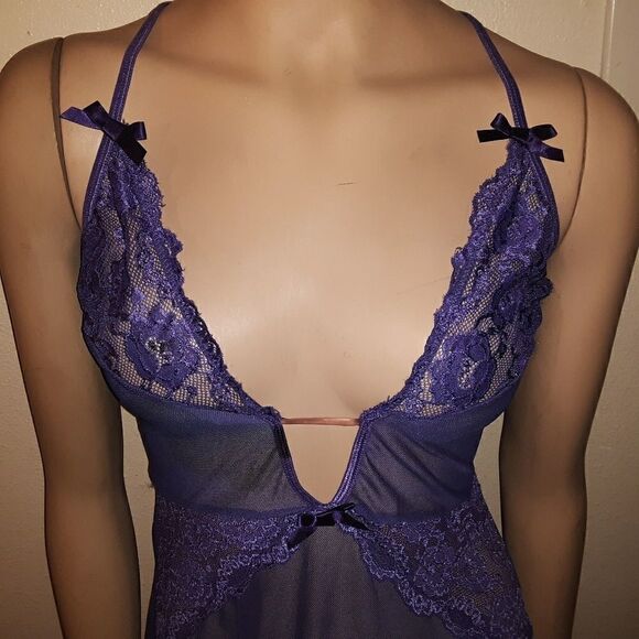 Elegant Moments sheer Purple lingerie, size L - Picture 4 of 8